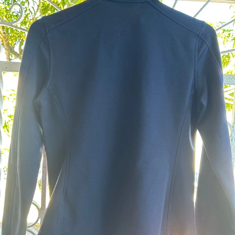 Ralph Lauren mock neck jacket in navy blue full zip pocket monogram sz large - Picture 6 of 11